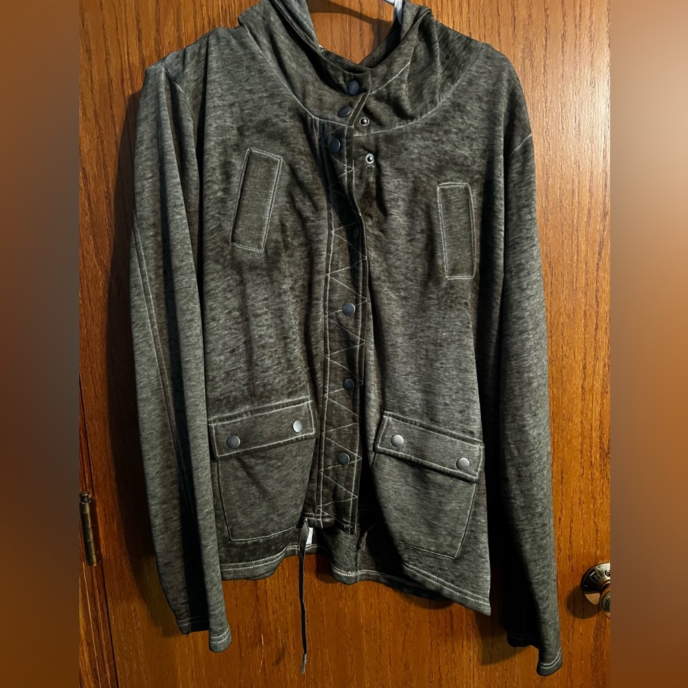 Maurices Green‎ Zip Up Soft Lightweight Pocket Casual Hoodie Jacket Large
